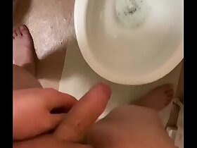 Compilation wanking in public toilets and peeing and with big cumshots