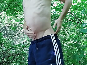 Extremely full belly outside