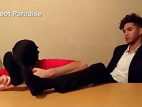 Handsome guy feet worship