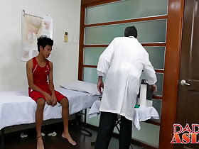 Doctor daddy tugs twink before shoving his rod deep inside