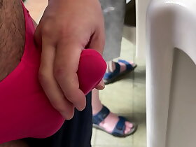 A GUY GIVE ME A HANDJOB AND I MAKE A HUGE LOAD IN PUBLIC TOILET