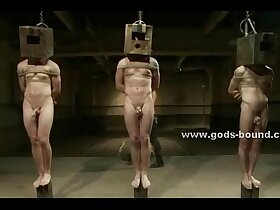 Slave gets his cock and balls bound