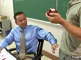 Sinful gay teacher gets nailed by gay student in classroom