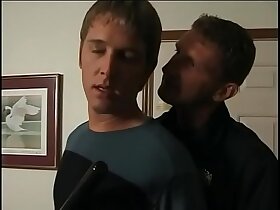 Two smooching male cops sucking dick and fucking tight ass before cumming