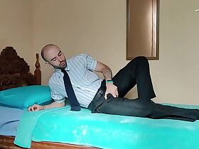 Hairy Businessman Striptease, Fingering Big Ass, Jerking Off and Cumming by LouiFerdi
