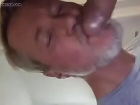Daddy cumming in daddy's mouth