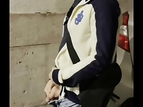 Amateur boy taking his fat cut cock out of his jeans and pissing in the street