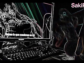 Latino se calienta con hentai abstracto