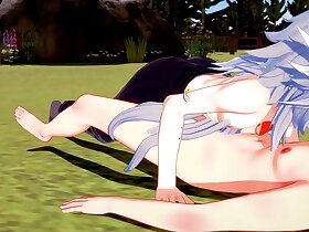 Genshin Impact Yaoi Razor blowjob and bareback by Diluc Japanese asian manga anime game porn gay