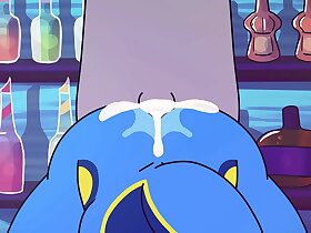 Frog Lizard Furry Fucked On Bar Counter