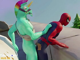 Spider-Man fucked by the fortnite furry llambro