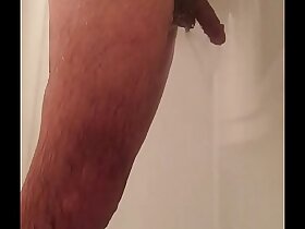 husband big cock cumshot shower spy cam