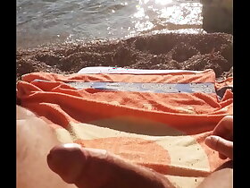 ibizabigcock masturbates on the beach in ibiza for voyeurs