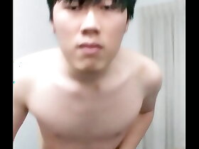 Cute asian twink jerking off