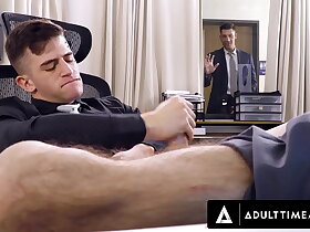 ADULT TIME - Trevor Brooks' Gay Boss Jordan Starr CAUGHT Him Jerking Off In The Office!