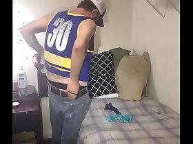 Hidden cam stepbrother sniffing panties