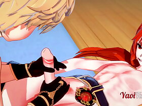 Genshin Impact Yaoi Hentai - Aether and Diluc Having Sex - Twink anime characters Part 1/2