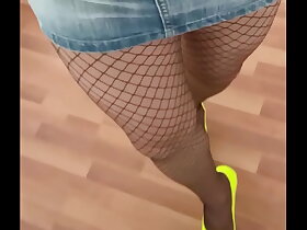 Upskirt Denim , sexy feet, high heels