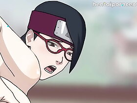 Adult Sarada has sex with Naruto, she rides the hokage's dick