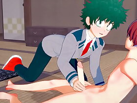 My Hero Academia Yaoi Deku x Shouto Handjob and Blowjob Sissy crossdress Japanese Asian Manga Anime Game Porn Gay
