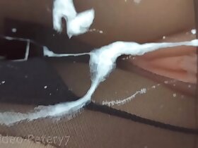 Cum on my doll wife's pantyhose